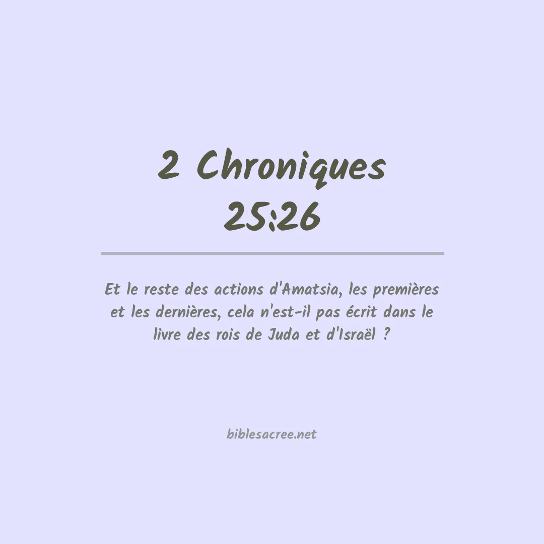 2 Chroniques - 25:26