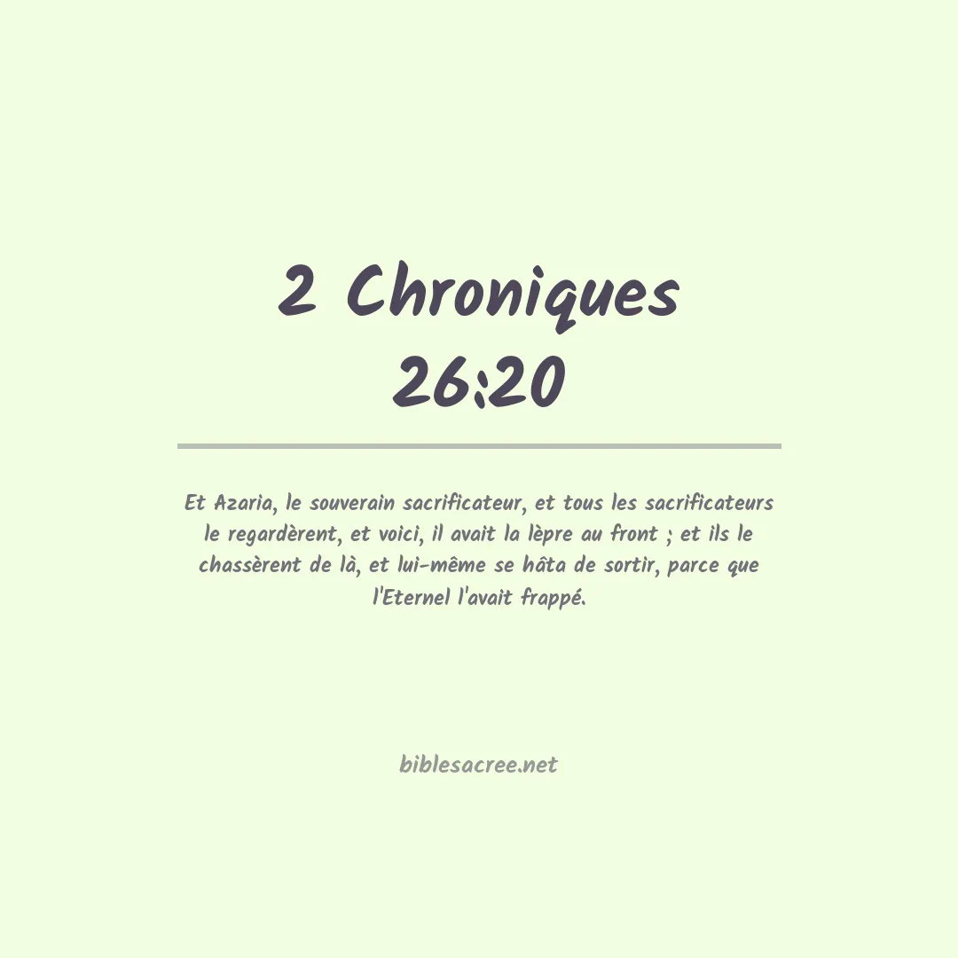 2 Chroniques - 26:20