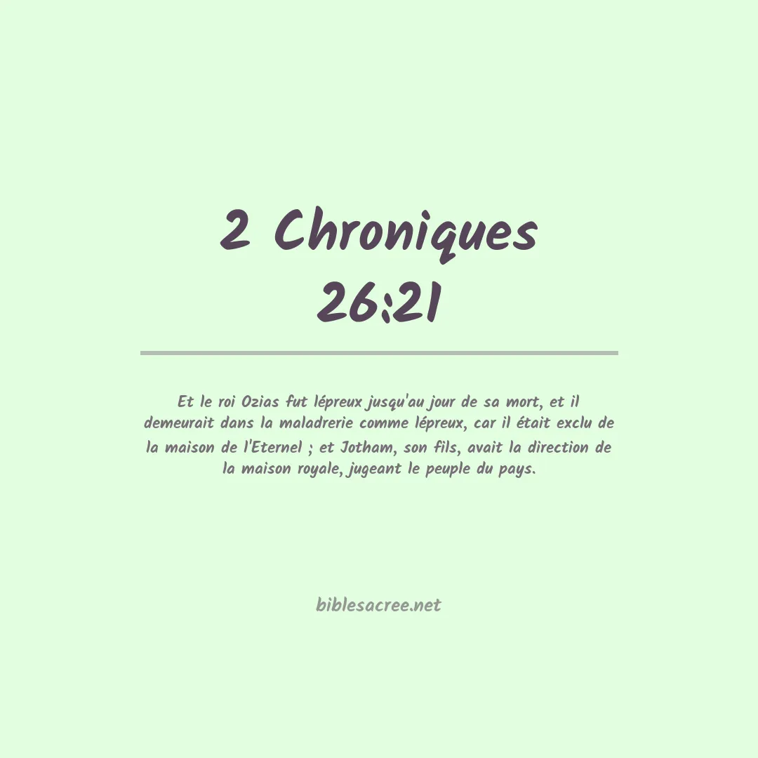 2 Chroniques - 26:21