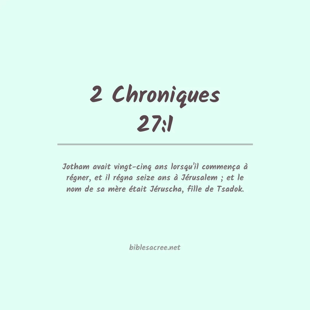 2 Chroniques - 27:1