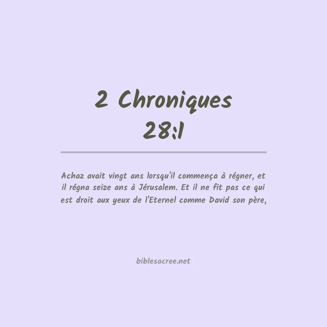 2 Chroniques - 28:1