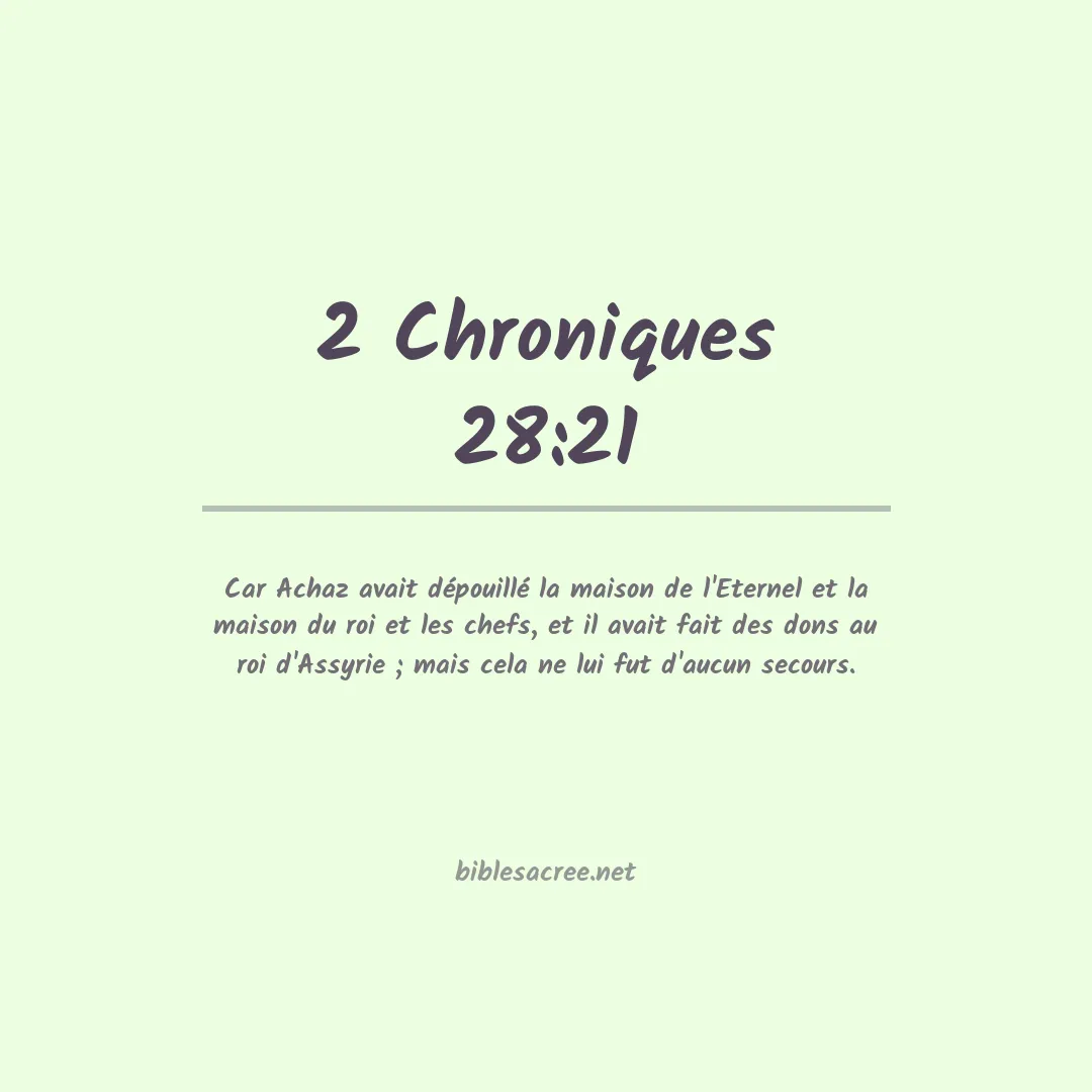 2 Chroniques - 28:21