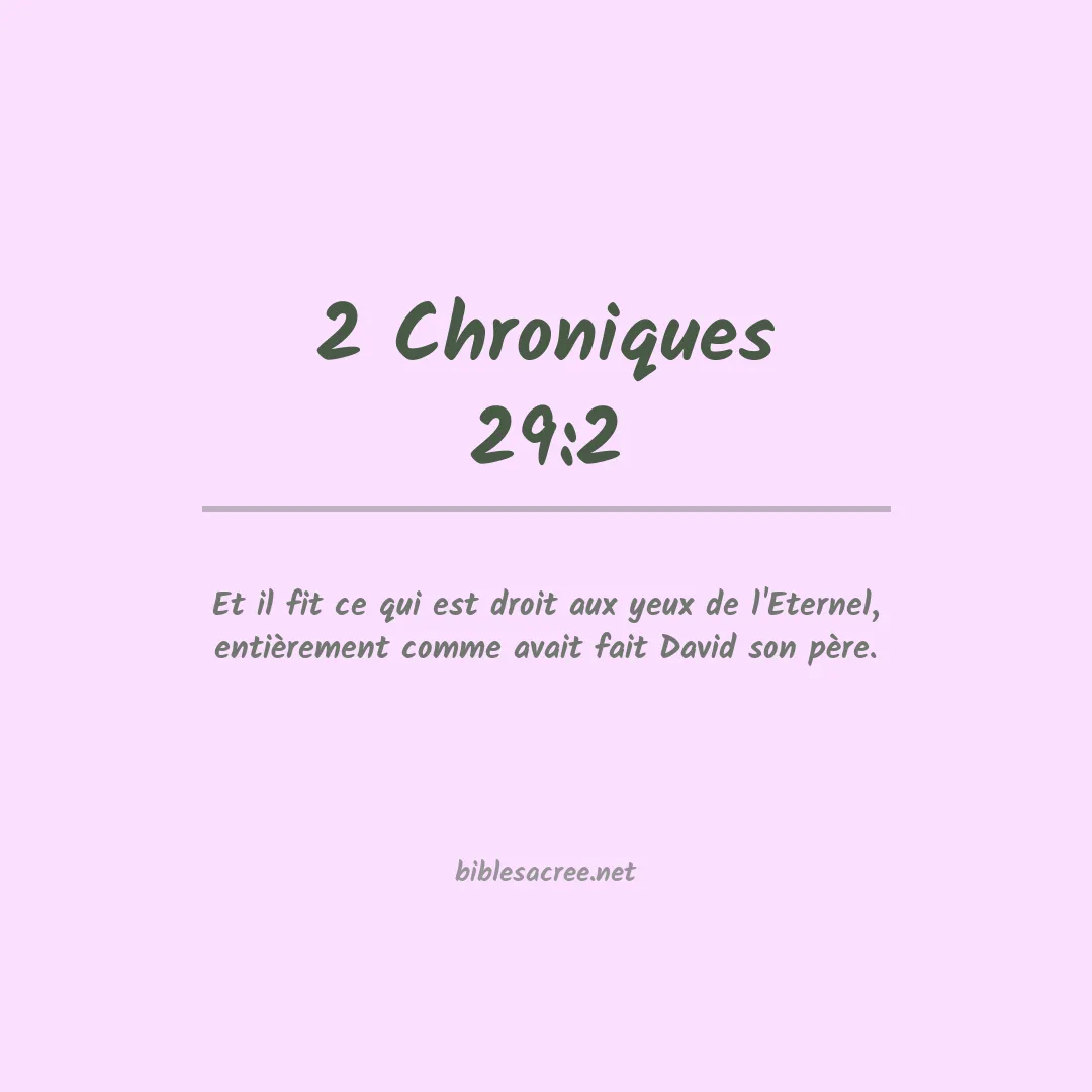 2 Chroniques - 29:2