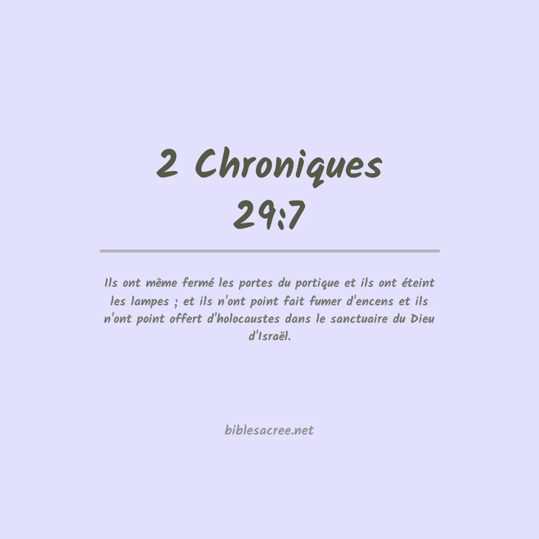 2 Chroniques - 29:7
