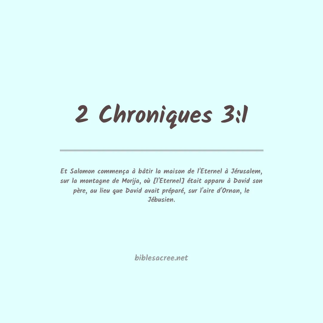 2 Chroniques - 3:1