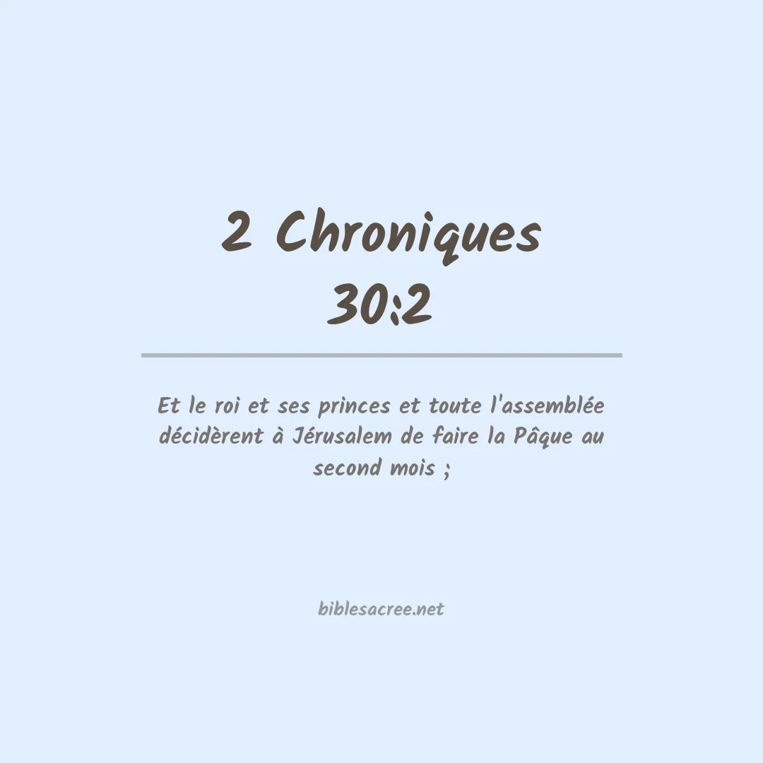 2 Chroniques - 30:2