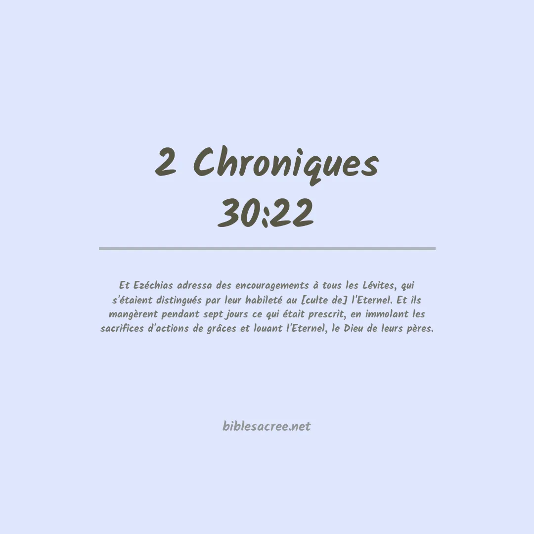 2 Chroniques - 30:22