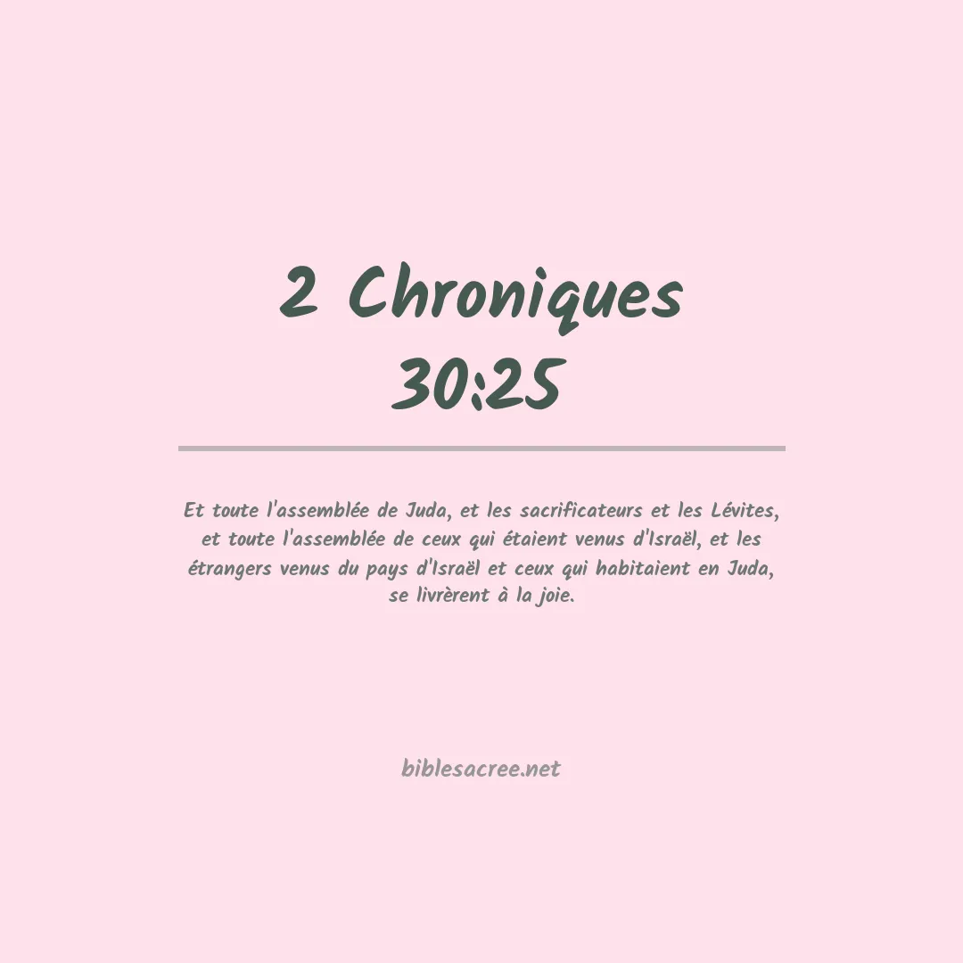 2 Chroniques - 30:25