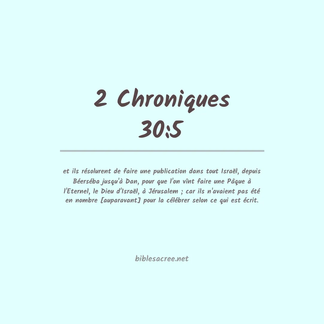 2 Chroniques - 30:5