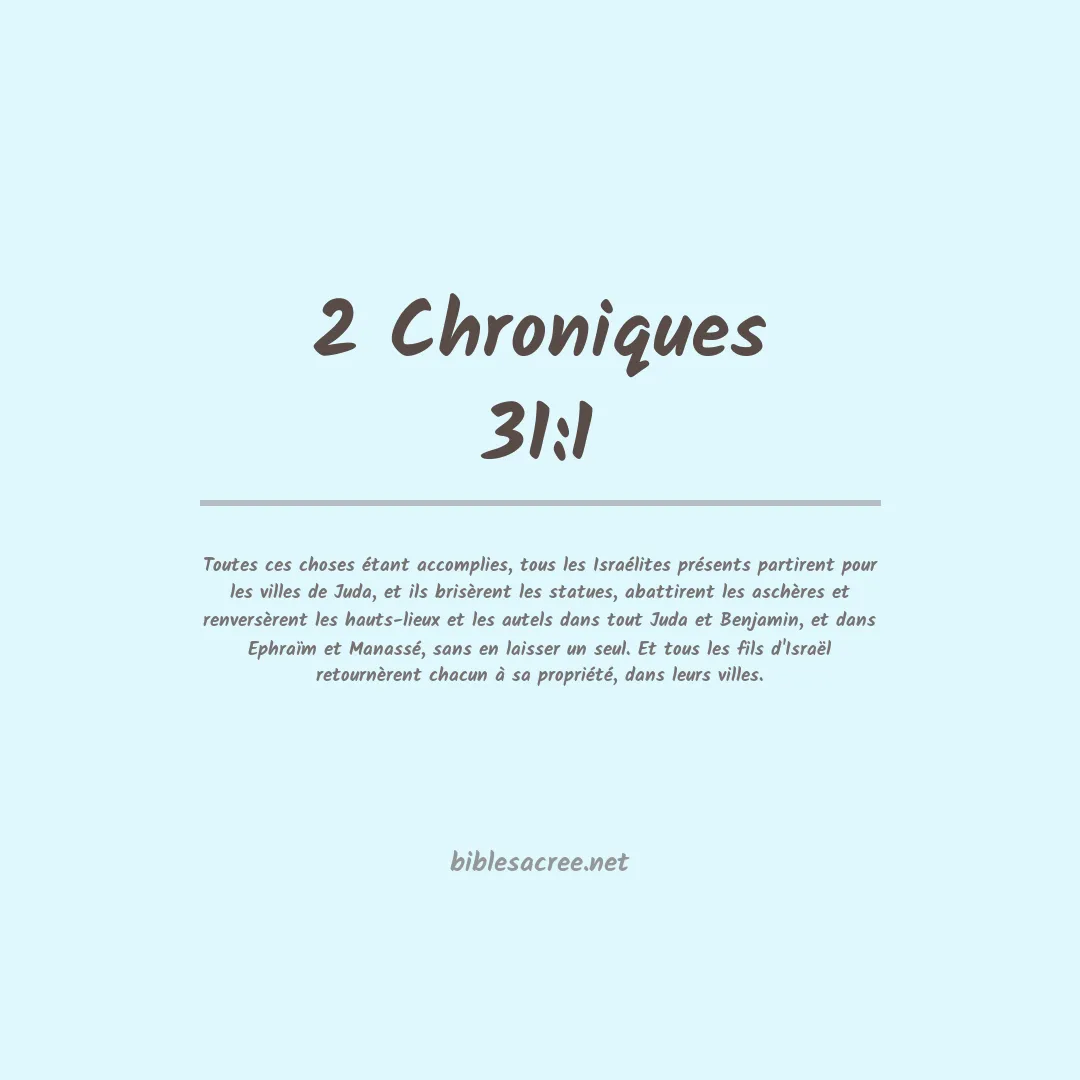 2 Chroniques - 31:1