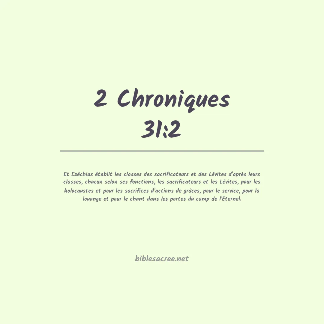 2 Chroniques - 31:2