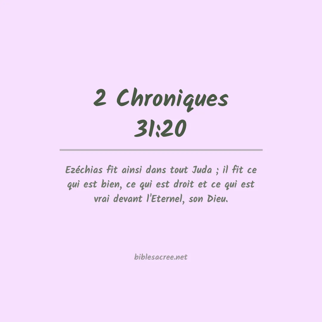 2 Chroniques - 31:20