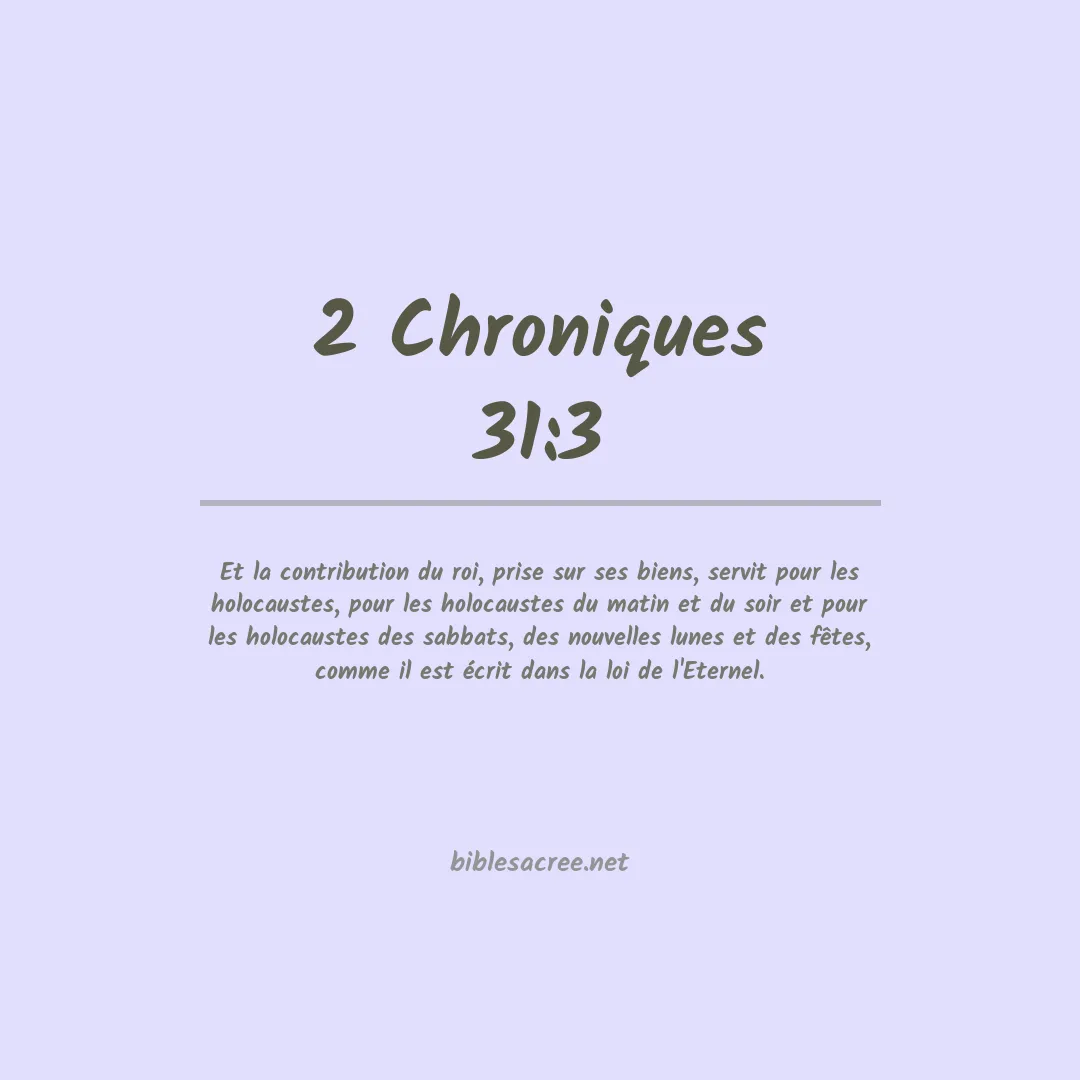 2 Chroniques - 31:3