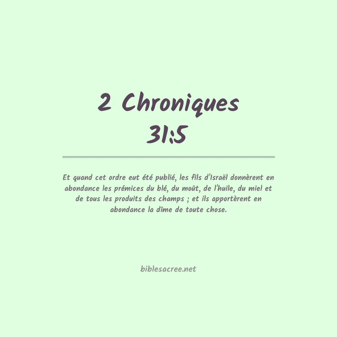 2 Chroniques - 31:5