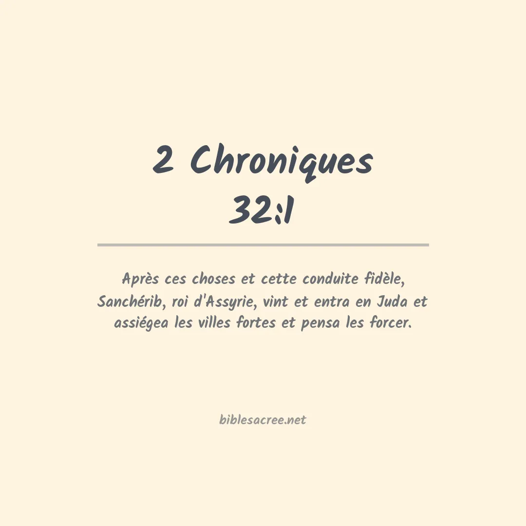 2 Chroniques - 32:1