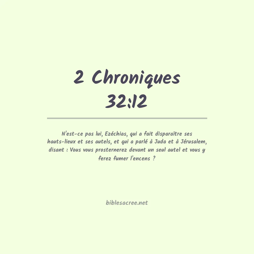 2 Chroniques - 32:12