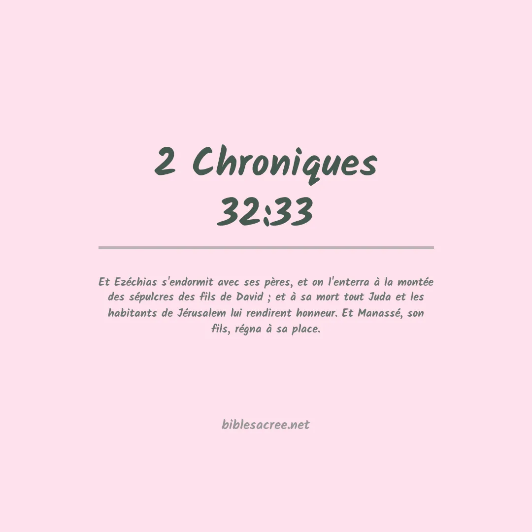 2 Chroniques - 32:33