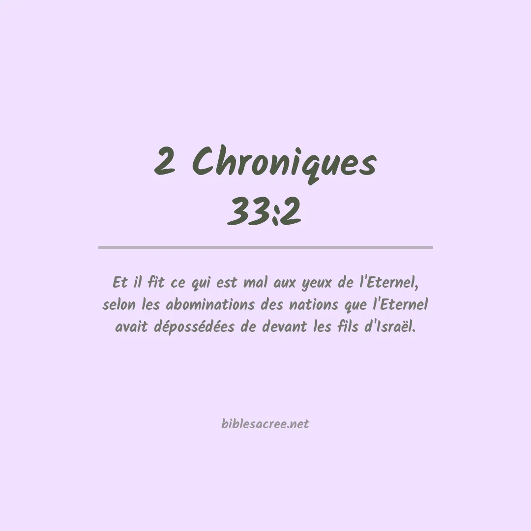 2 Chroniques - 33:2
