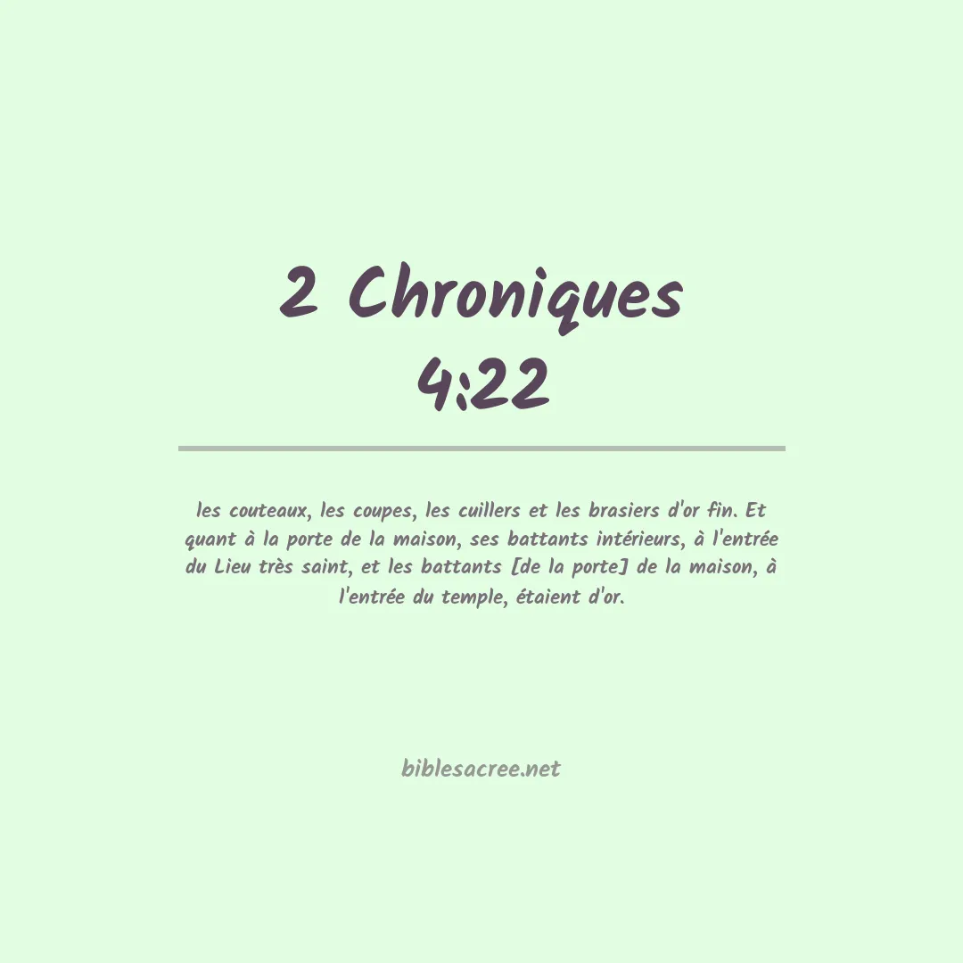 2 Chroniques - 4:22