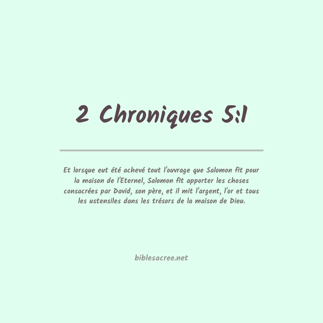 2 Chroniques - 5:1