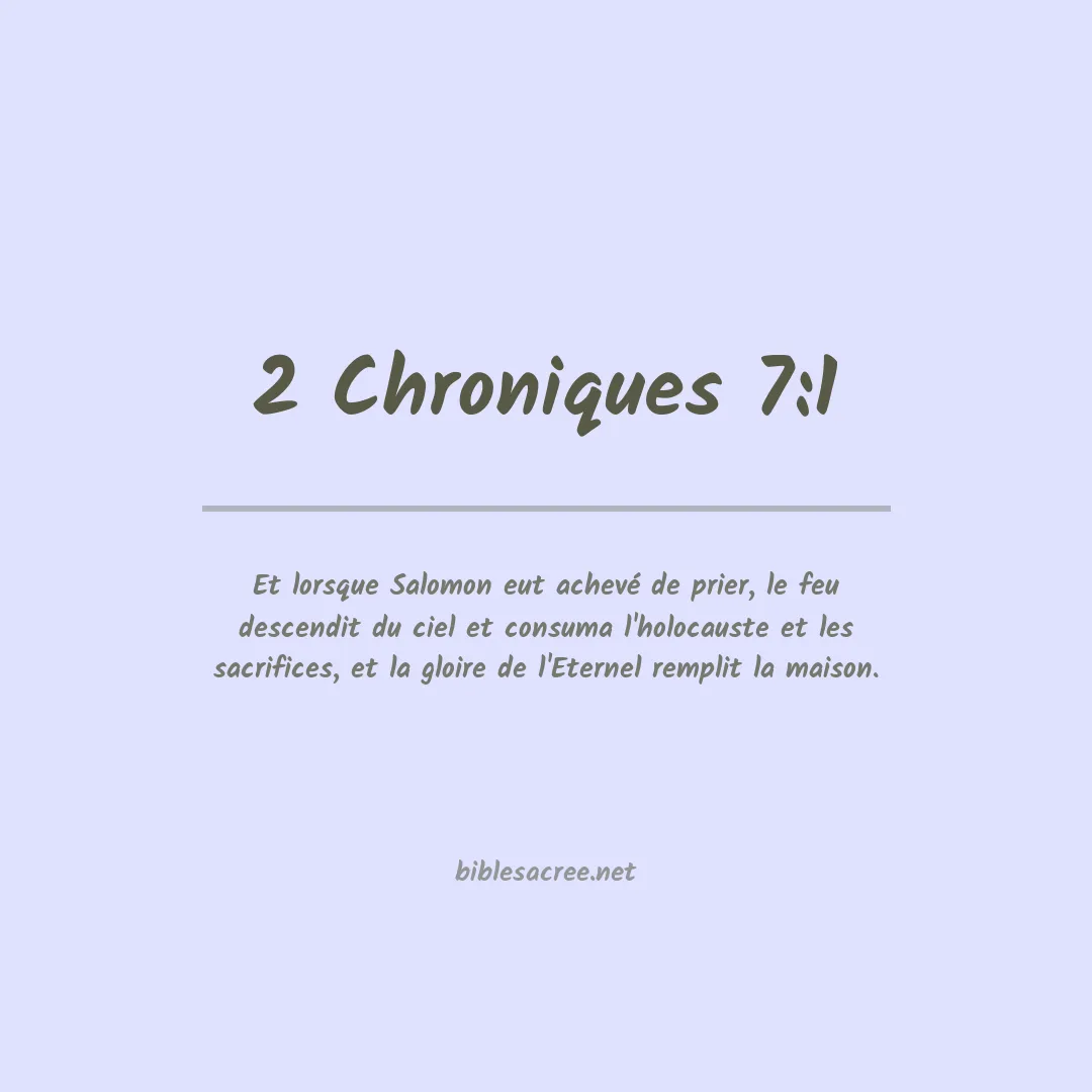 2 Chroniques - 7:1