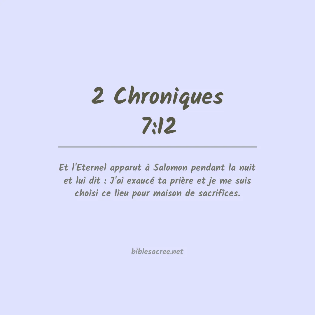 2 Chroniques - 7:12