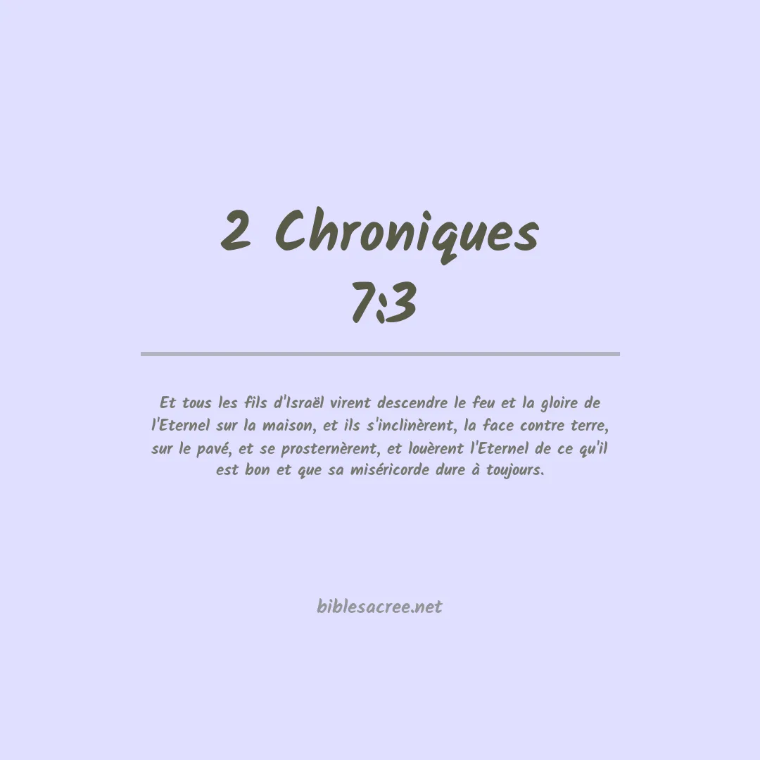 2 Chroniques - 7:3
