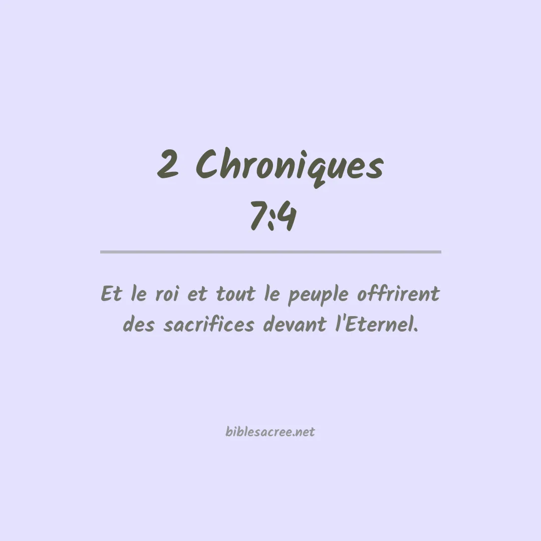 2 Chroniques - 7:4