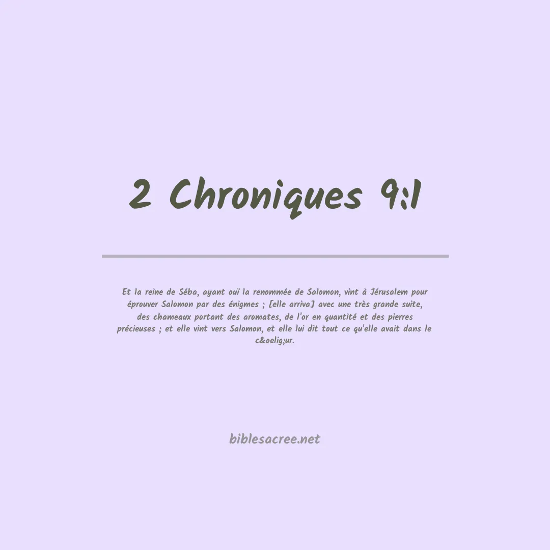 2 Chroniques - 9:1