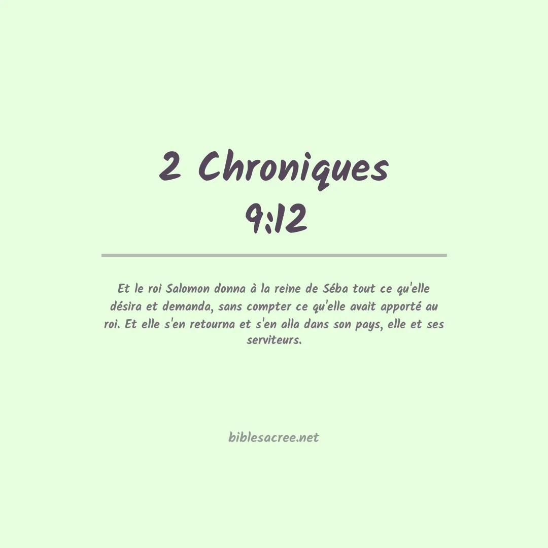 2 Chroniques - 9:12