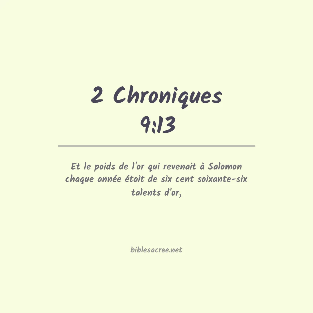2 Chroniques - 9:13