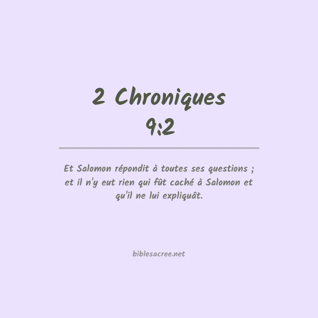 2 Chroniques - 9:2
