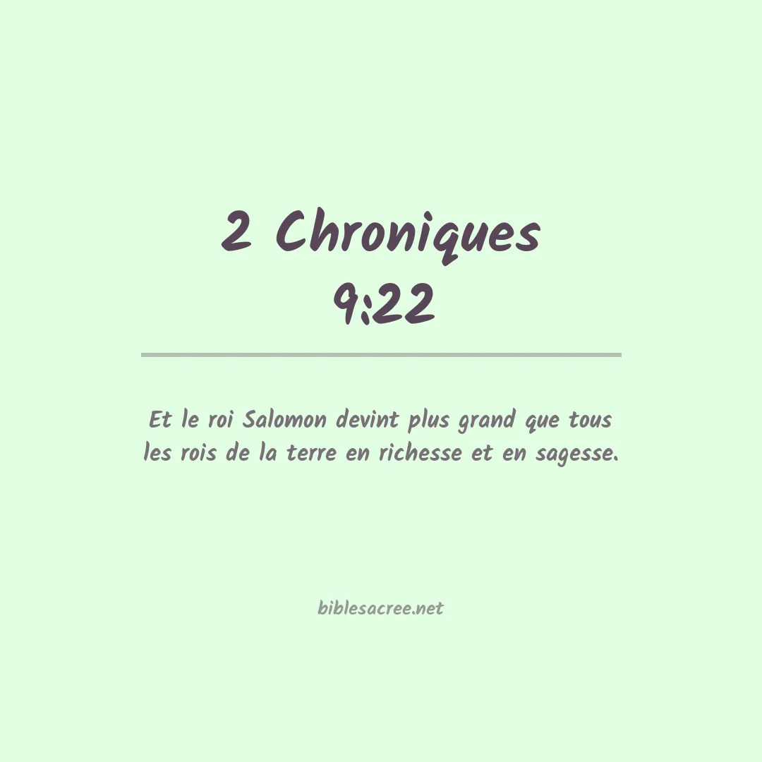 2 Chroniques - 9:22