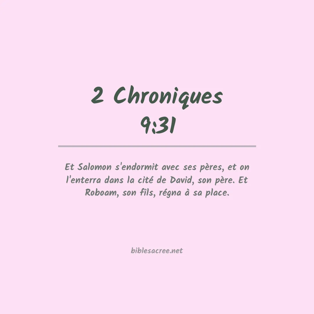 2 Chroniques - 9:31