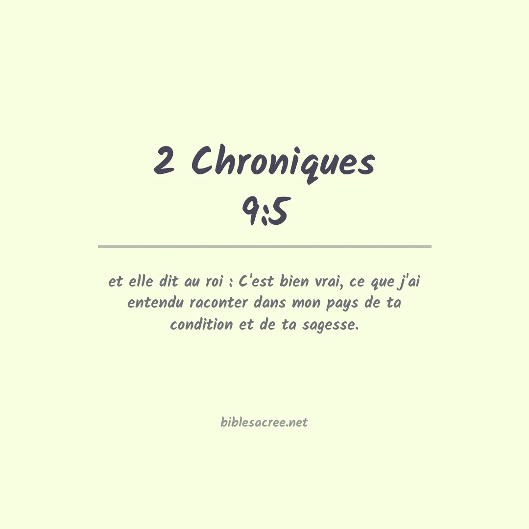 2 Chroniques - 9:5