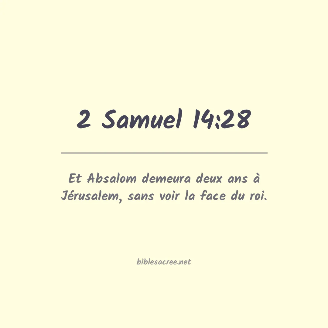 2 Samuel - 14:28