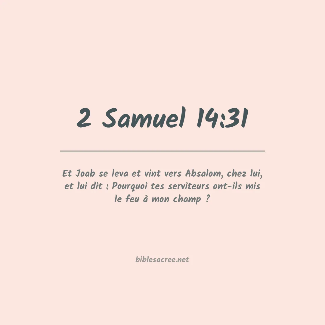 2 Samuel - 14:31