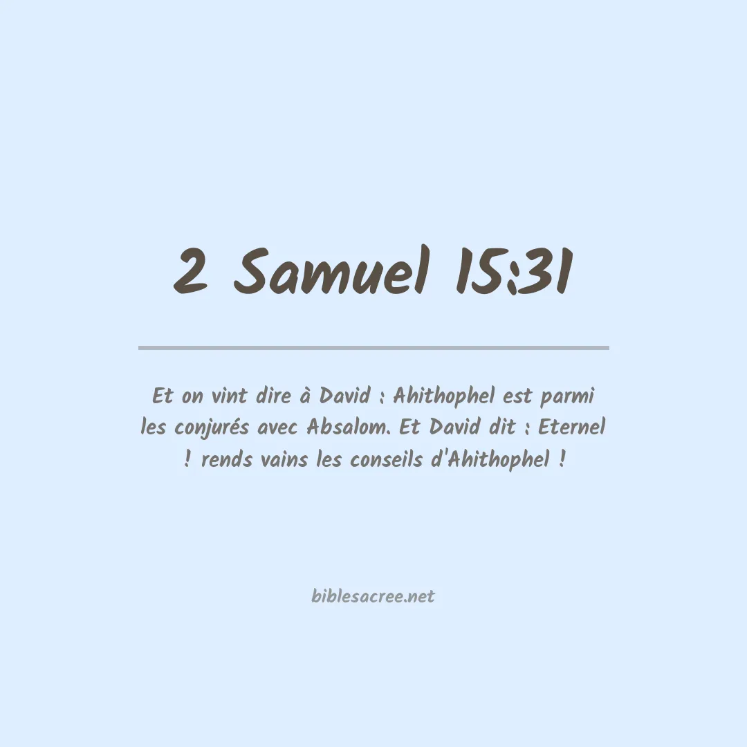 2 Samuel - 15:31