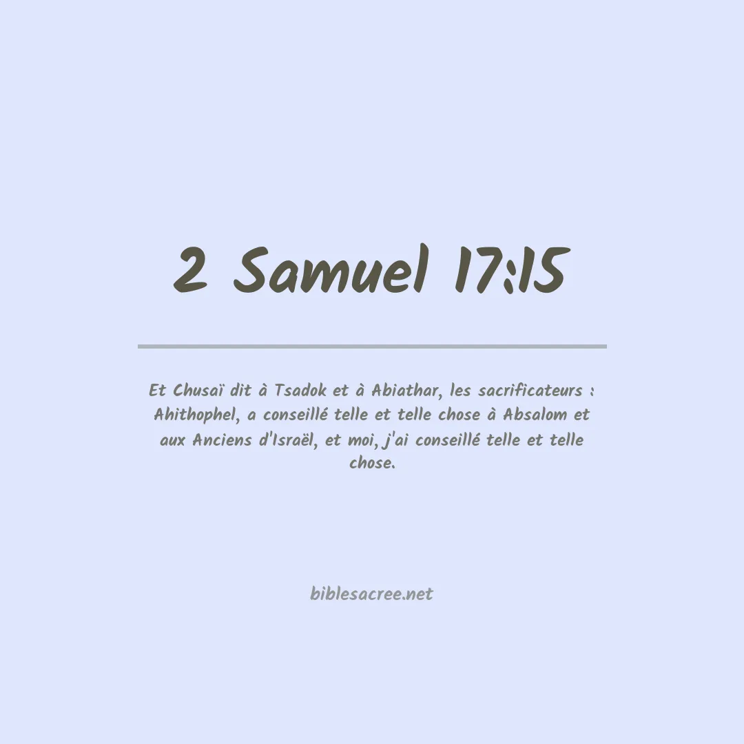 2 Samuel - 17:15