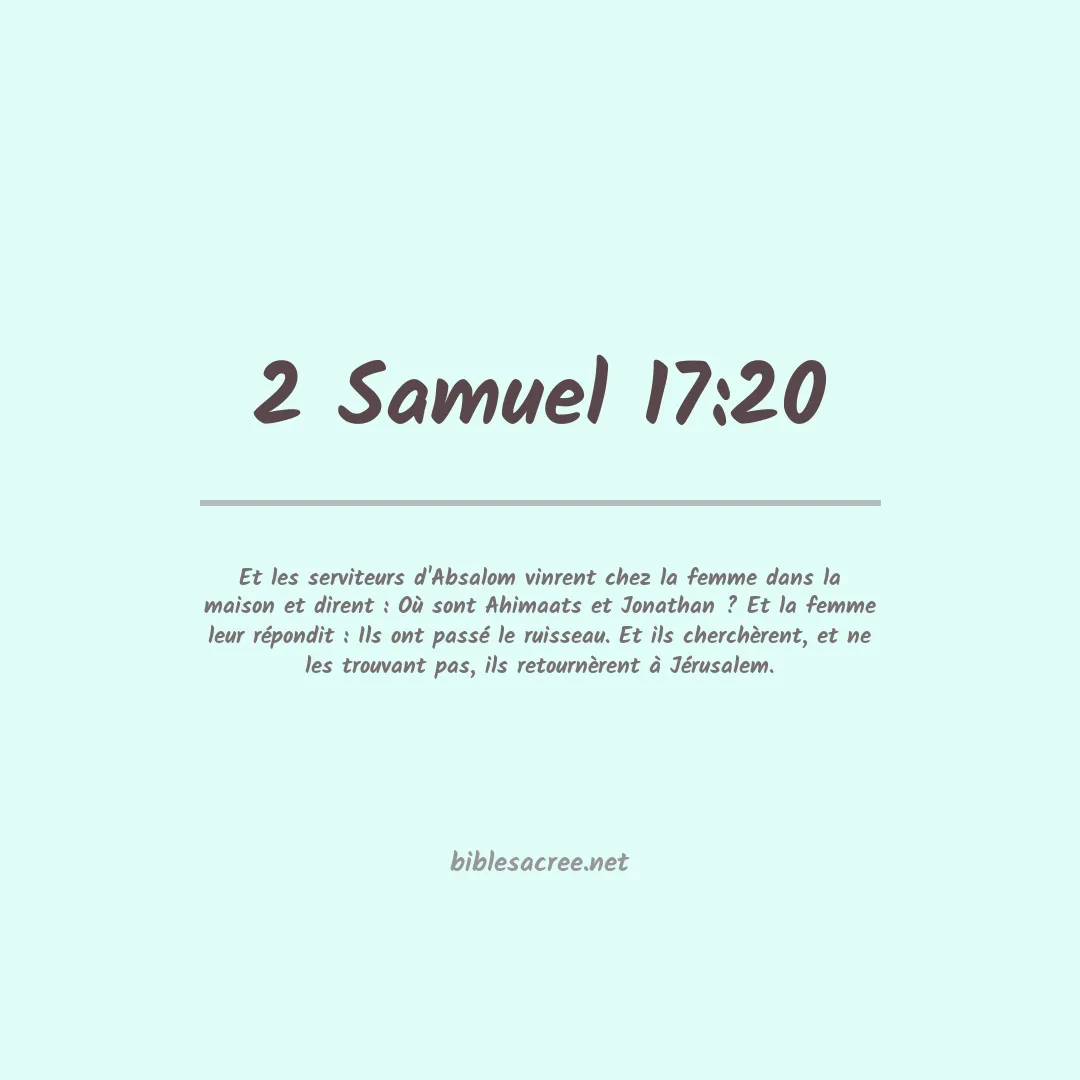 2 Samuel - 17:20