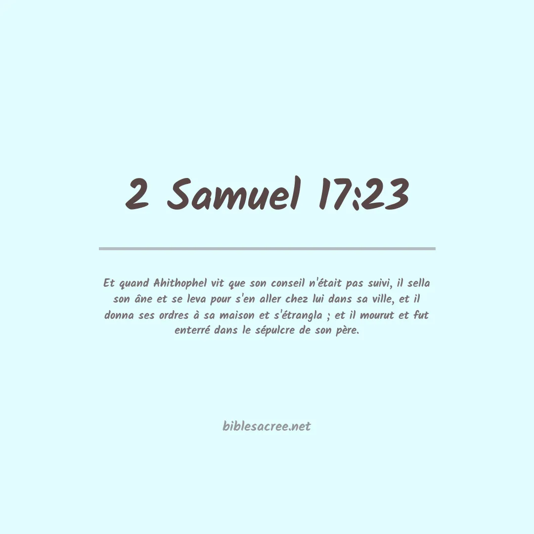 2 Samuel - 17:23