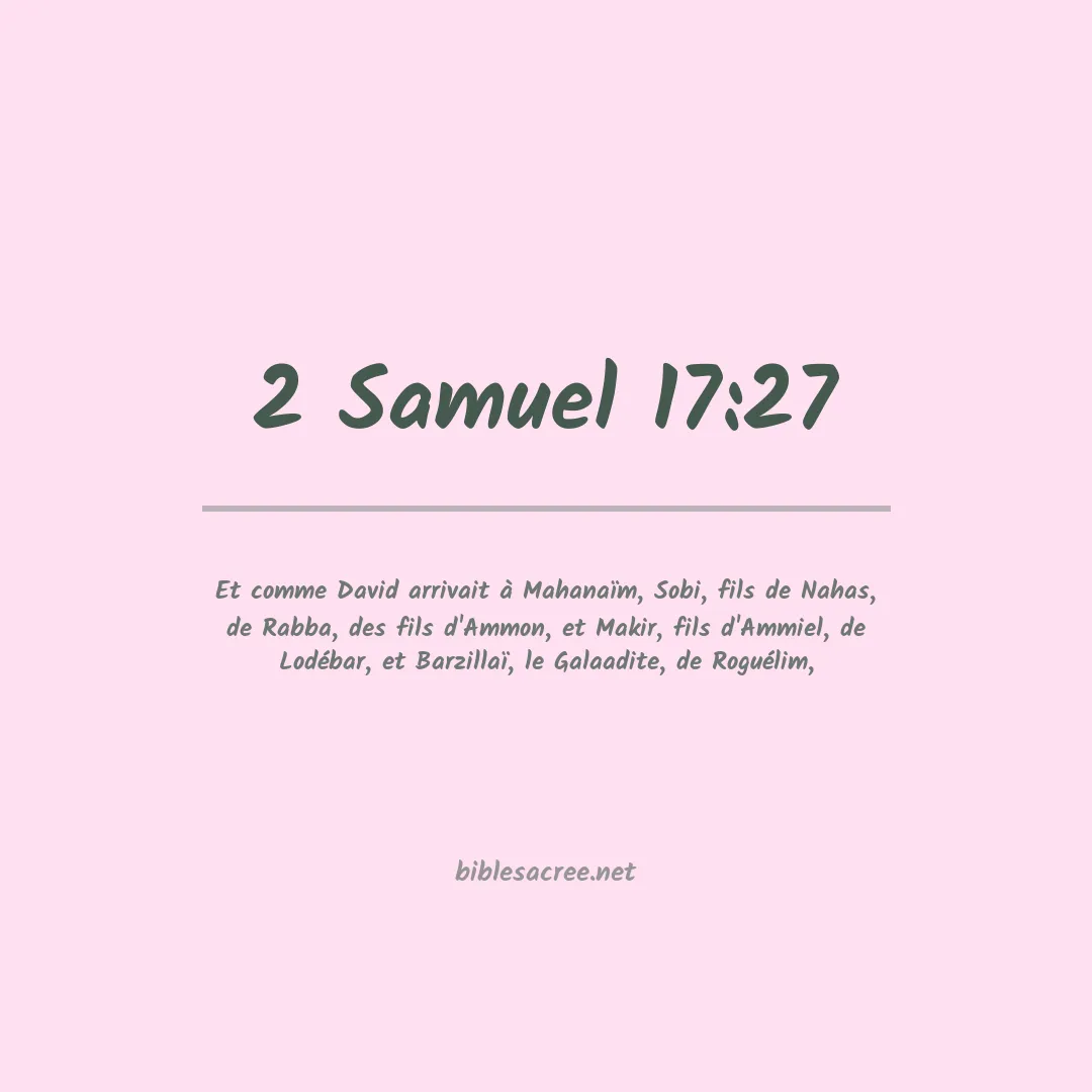 2 Samuel - 17:27