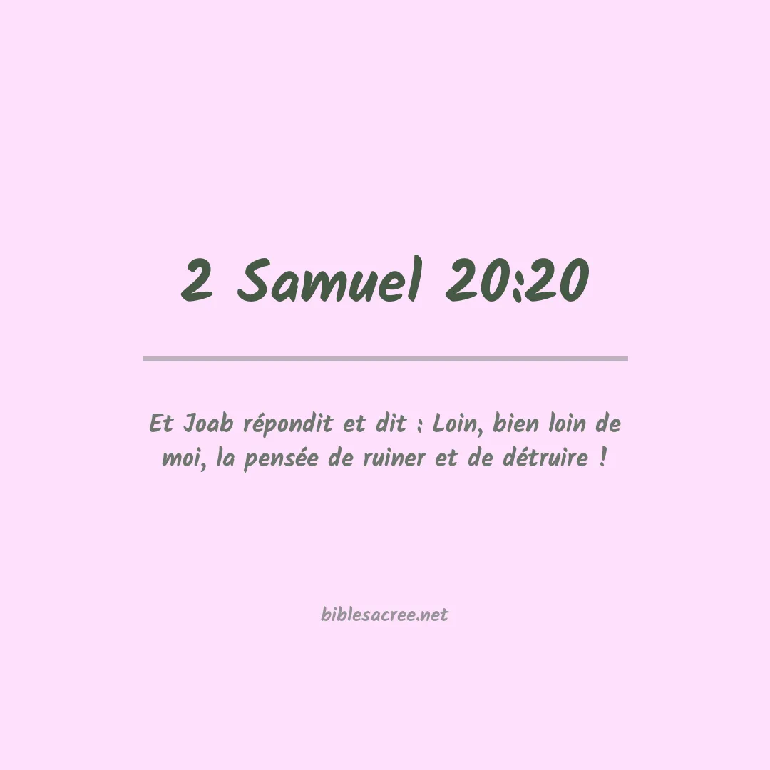 2 Samuel - 20:20