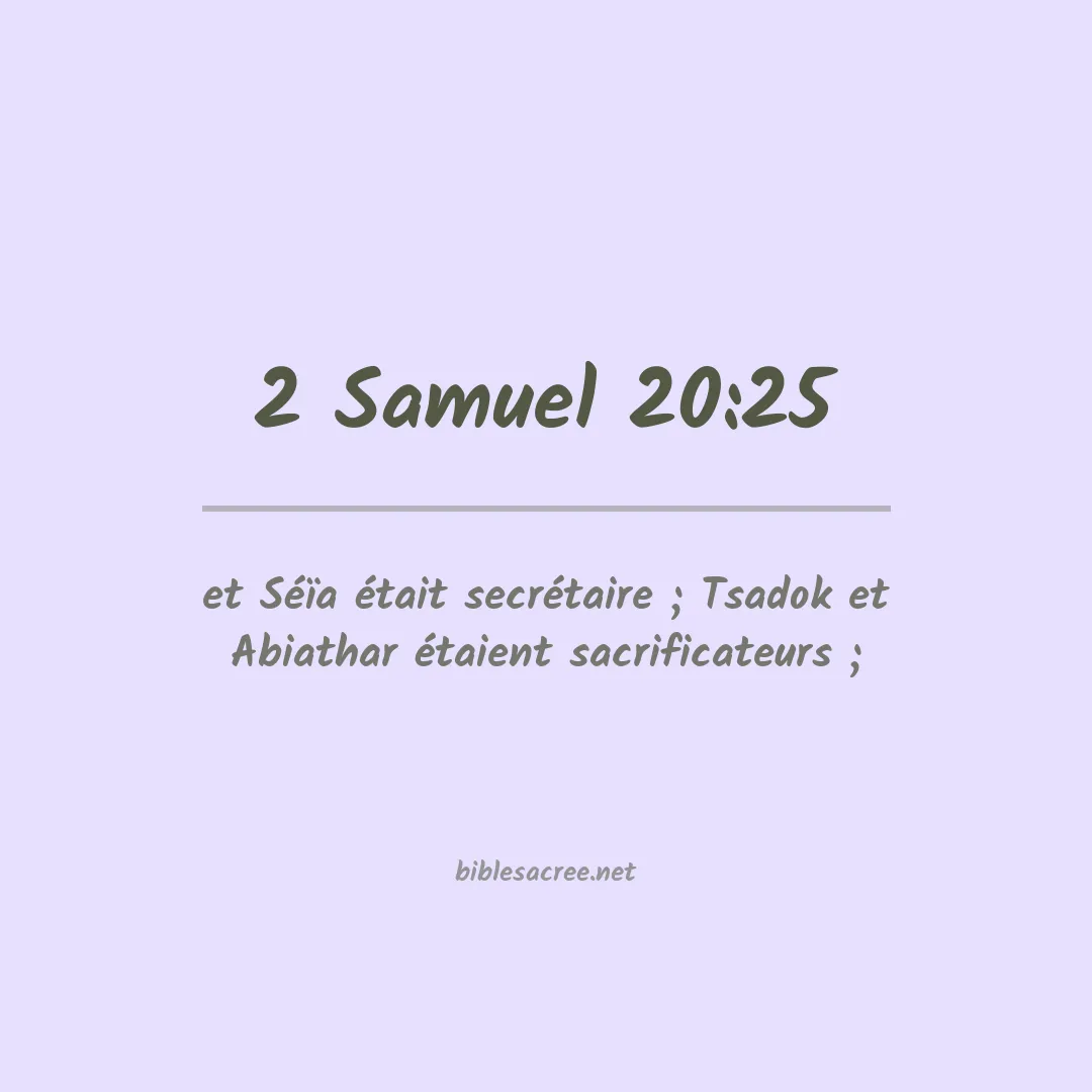 2 Samuel - 20:25