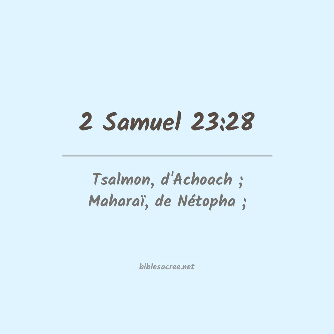 2 Samuel - 23:28
