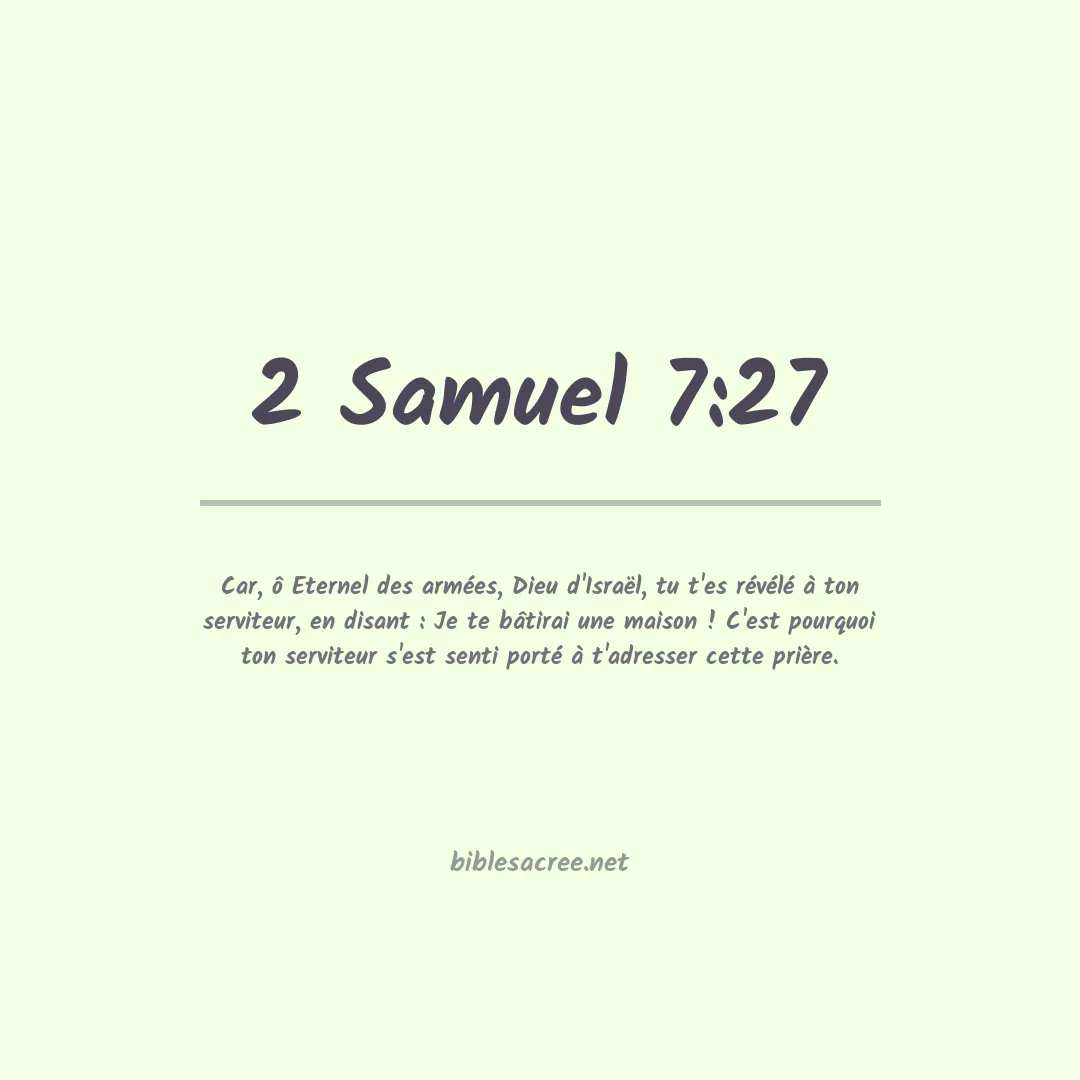 2 Samuel - 7:27