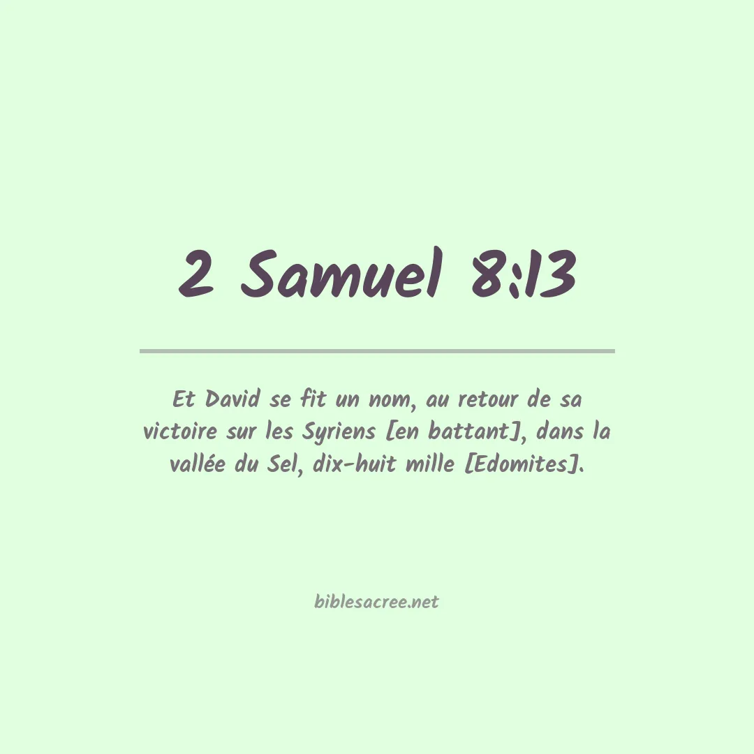 2 Samuel - 8:13