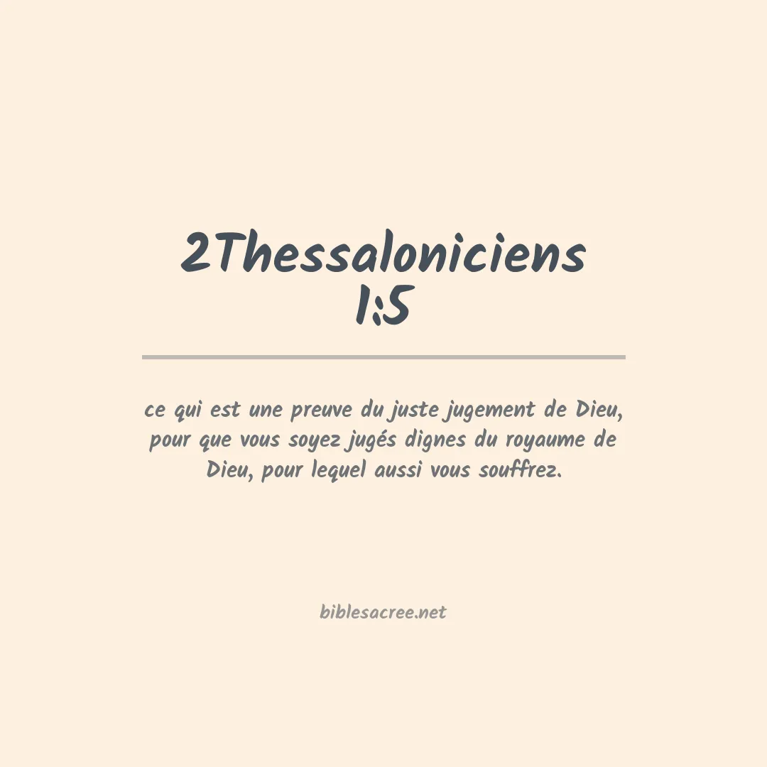 2Thessaloniciens - 1:5