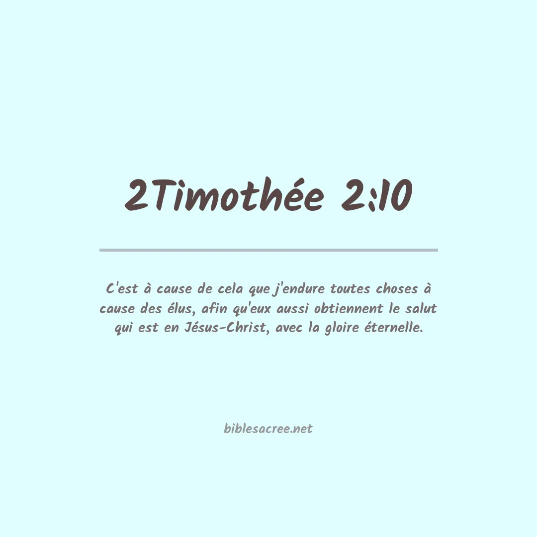 2Timothée - 2:10