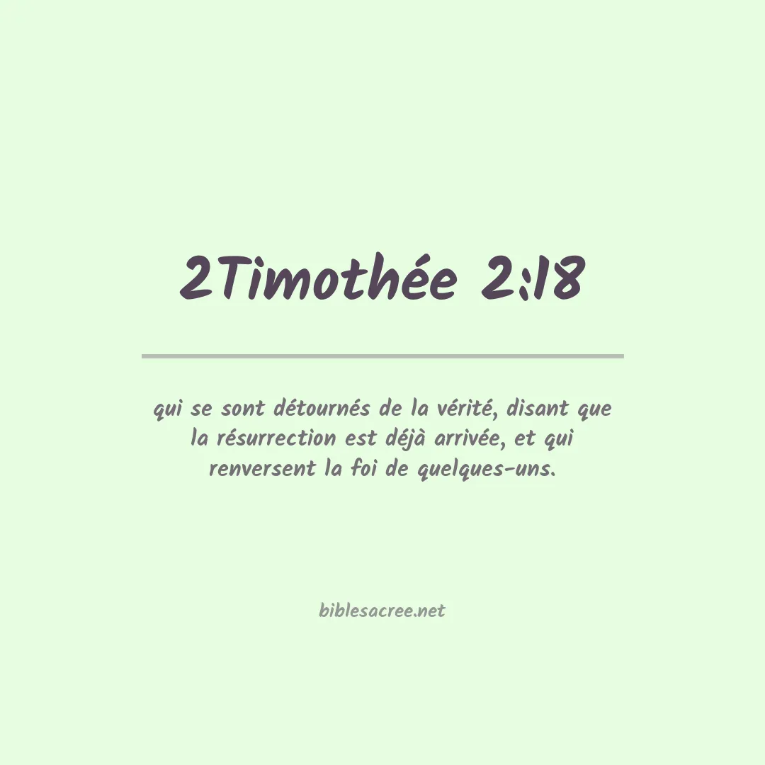2Timothée - 2:18